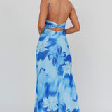 Nerida Low Back Twist Maxi Dress Lily Blue