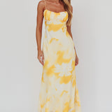 Nerida Low Back Twist Maxi Dress Lily Yellow