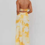 Nerida Low Back Twist Maxi Dress Lily Yellow
