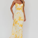 Nerida Low Back Twist Maxi Dress Lily Yellow