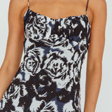 Nerida Twist Back Maxi Dress Swirl Black