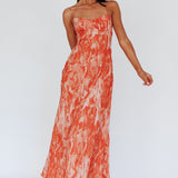 Nerida Twist Back Maxi Dress Swirl Orange