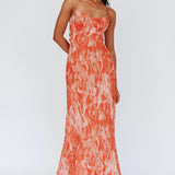 Nerida Twist Back Maxi Dress Swirl Orange