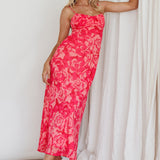 Nerida Twist Back Maxi Dress Swirl Pink