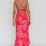 Nerida Twist Back Maxi Dress Swirl Pink