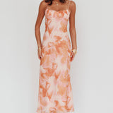Nerida Low Back Twist Maxi Dress Orange