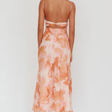 Nerida Low Back Twist Maxi Dress Orange