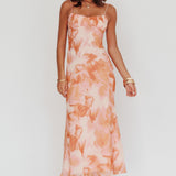 Nerida Low Back Twist Maxi Dress Orange