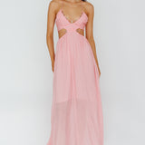 Tenyl Open Back Strappy Midi Dress Blush