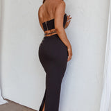 Cindi Cut-Out Chain Waist Maxi Dress Black
