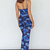 Zosia Ruched Maxi Dress Floral Navy