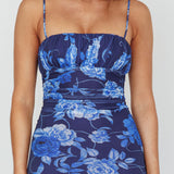 Zosia Ruched Maxi Dress Floral Navy