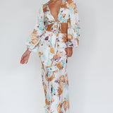Meet Me In Fiji Maxi Skirt Floral Yellow