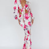 Meet Me In Fiji Tied Top Floral Pink