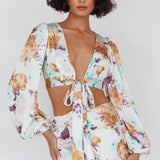 Meet Me In Fiji Tied Top Floral Yellow