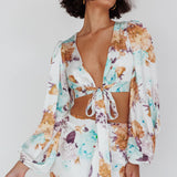 Meet Me In Fiji Tied Top Floral Yellow