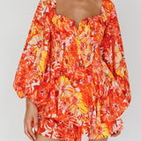 Evanice Shirred Waist Romper Floral Yellow