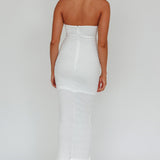 Mari Halterneck Midi Dress White