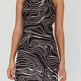 Onella Halterneck Laced Back Maxi Dress Ripple Black