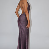 Soleil Moon Halterneck Maxi Dress Sparkle Rose