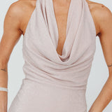 Soleil Moon Halterneck Maxi Dress Sparkle Blush