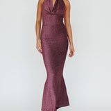 Soleil Moon Halterneck Maxi Dress Sparkle Rose