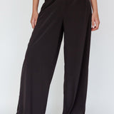 Regal Wide-Leg Mid Rise Pants Black