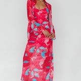 Stasi Cami Strap Midi Dress Floral Pink