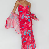 Stasi Cami Strap Midi Dress Floral Pink