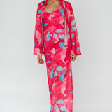 Stasi Flared Cuff Long Sleeve Shirt Floral Pink