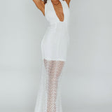 Costa Halterneck Midi Dress White