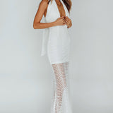 Costa Halterneck Midi Dress White