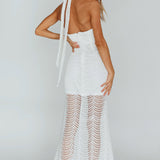 Costa Halterneck Midi Dress White