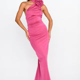 Amora Rose Halterneck Maxi Dress Hot Pink
