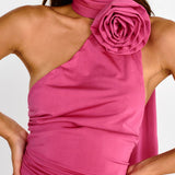 Amora Rose Halterneck Maxi Dress Hot Pink