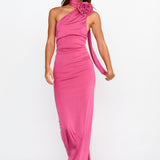 Amora Rose Halterneck Maxi Dress Hot Pink