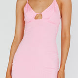 Summer Rose Front Split Midi Dress Pink