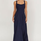Talissa A-Line Maxi Denim Dress Indigo