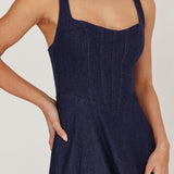 Talissa A-Line Maxi Denim Dress Indigo