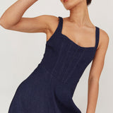 Talissa A-Line Maxi Denim Dress Indigo