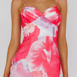 Sunni Low Back Midi Dress Floral Pink