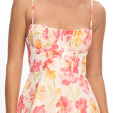 Echoes Tied Back A-Line Maxi Dress Floral Pink