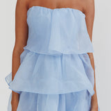 Behati Tiered Layer Midi Dress Blue