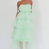 Behati Tiered Layer Midi Dress Mint