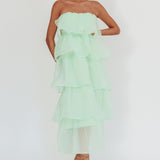 Behati Tiered Layer Midi Dress Mint