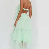 Behati Tiered Layer Midi Dress Mint