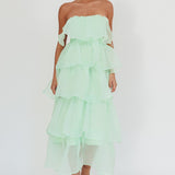Behati Tiered Layer Midi Dress Mint