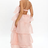 Behati Tiered Layer Midi Dress Pink