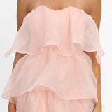 Behati Tiered Layer Midi Dress Pink