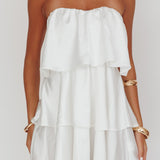 Behati Tiered Layer Strapless Dress White